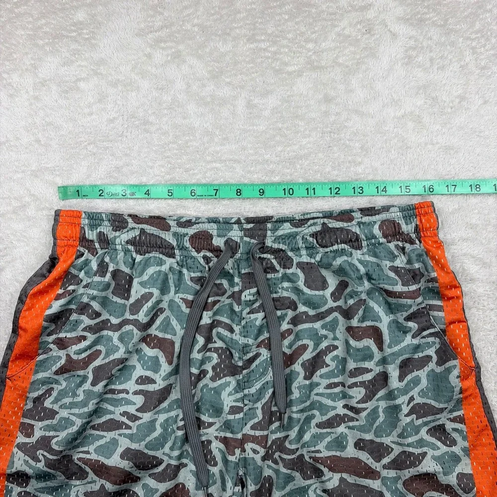 Burlebo Shorts Mens Large Green Duck Camo Mesh Performance Athletic Summer Gym